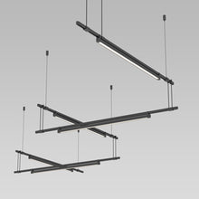 Load image into Gallery viewer, Suspenders® Zig Zag LED Pendant Light with Light Bar Luminaires in Detail.