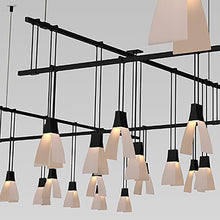 Load image into Gallery viewer, Suspenders® Zig Zag LED Pendant Light with Wings Luminaires in Detail.