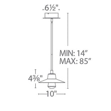 Load image into Gallery viewer, Suspense Outdoor LED Pendant Light- line drawing.