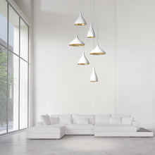 Load image into Gallery viewer, Swell LED Multi-Light Pendant Light in living room.