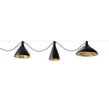 Load image into Gallery viewer, Swell LED String Mixed Pendant Light in Black/Brass (Large).