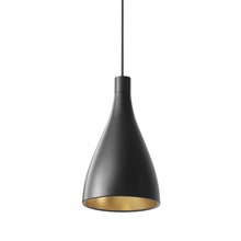 Load image into Gallery viewer, Swell LED Pendant Light in Black/Brass/Narrow.