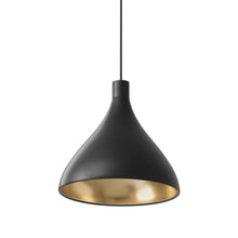Load image into Gallery viewer, Swell LED Pendant Light in Black/Brass/Medium.
