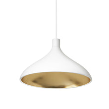 Load image into Gallery viewer, Swell LED Pendant Light in White/Brass/Wide.