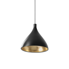 Load image into Gallery viewer, Swell LED Pendant Light in Black/Brass/XL Medium.
