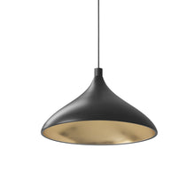 Load image into Gallery viewer, Swell LED Pendant Light in Black/Brass/XL Wide.