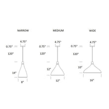 Load image into Gallery viewer, Swell LED Pendant Light - line drawing.