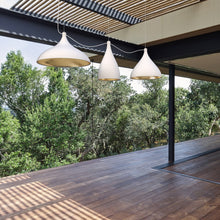 Load image into Gallery viewer, Swell LED String Mixed Pendant Light in Outside Area.