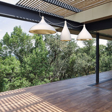 Load image into Gallery viewer, Swell LED String Pendant Light Outside Area.