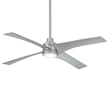 Load image into Gallery viewer, Swept LED Ceiling Fan in Silver.