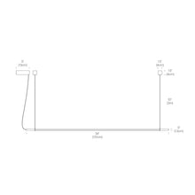 Load image into Gallery viewer, T.O. LED Pendant Light - line drawing.
