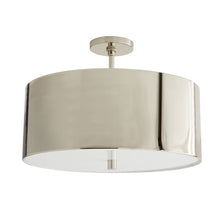Load image into Gallery viewer, Tarbell Semi-Flush Mount Ceiling Light in Polished Nickel.