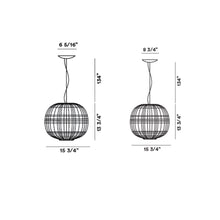 Load image into Gallery viewer, Tartan Pendant Light - line drawing.