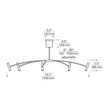 Load image into Gallery viewer, Aerial LED Chandelier - line drawing.