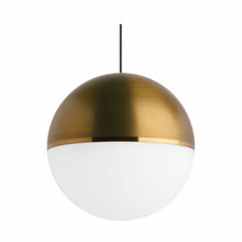 Load image into Gallery viewer, Akova Low Voltage LED Pendant Light in Matte Black/Aged Brass.