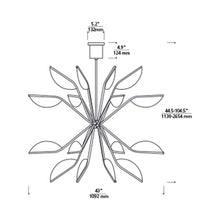 Load image into Gallery viewer, Belterra LED Globe Chandelier - line drawing.
