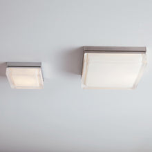 Load image into Gallery viewer, Boxie LED Flush Mount Ceiling Light in bathroom.