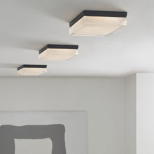 Load image into Gallery viewer, Boxie LED Flush Mount Ceiling Light in bathroom.