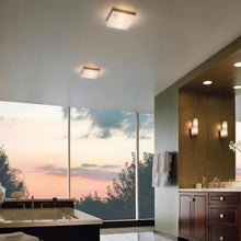 Load image into Gallery viewer, Boxie LED Flush Mount Ceiling Light in bathroom.