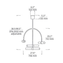 Load image into Gallery viewer, Calumn LED Chandelier - line drawing.