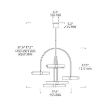 Load image into Gallery viewer, Calumn LED Chandelier - line drawing.