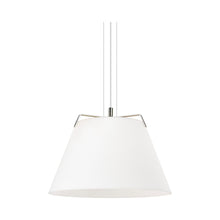 Load image into Gallery viewer, Devin Pendant Light in Polished Nickel/White.