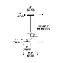 Load image into Gallery viewer, Eaves LED Multi Light Pendant Light - line drawing.