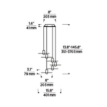 Load image into Gallery viewer, Eaves LED Multi Light Pendant Light - line drawing.