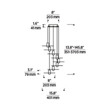 Load image into Gallery viewer, Eaves LED Multi Light Pendant Light - line drawing.