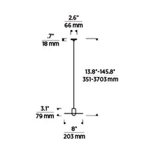 Load image into Gallery viewer, Eaves LED Pendant Light - line drawing.