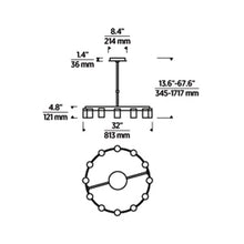 Load image into Gallery viewer, Esfera LED Chandelier - line drawing.