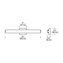 Load image into Gallery viewer, Finn LED Bath Vanity Light - line drawing.