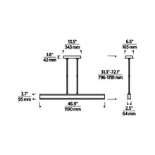 Load image into Gallery viewer, I-Beam LED Linear Suspension Light - line drawing.