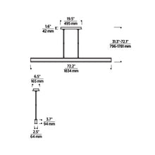 Load image into Gallery viewer, I-Beam LED Linear Suspension Light - line drawing.