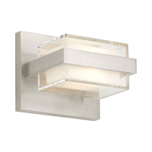 Load image into Gallery viewer, Kamden 1-Light LED Bath Wall Light in Satin Nickel.