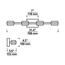 Load image into Gallery viewer, Kamden LED Bath Vanity Light - line drawing.