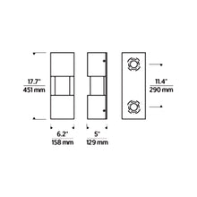 Load image into Gallery viewer, Leagan Outdoor LED Wall Light - line drawing.