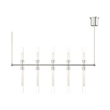 Load image into Gallery viewer, Linger LED Linear Suspension Light in Polished Nickel.