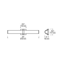 Load image into Gallery viewer, Lynk LED Bath Vanity Light - line drawing.