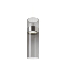 Load image into Gallery viewer, Manette Grande LED Pendant Light in Transparent Smoke/Transparent Smoke/Satin Nickel.