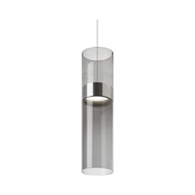 Load image into Gallery viewer, Manette Low Voltage LED Pendant Light in Satin Nickel/Satin Nickel/Transparent Smoke/Transparent Smoke.
