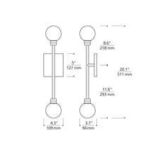 Load image into Gallery viewer, Mara LED Wall Light - line drawing.