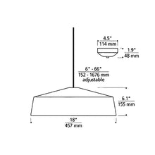 Load image into Gallery viewer, Masque Grande LED Pendant Light - line drawing.