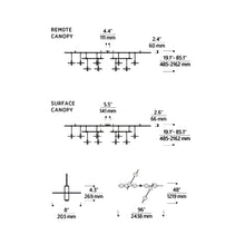 Load image into Gallery viewer, Mini Ponte LED Chandelier - line drawing.