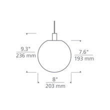 Load image into Gallery viewer, Mini Palona LED Low Voltage Pendant Light - line drawing.