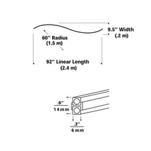 Load image into Gallery viewer, MonoRail Pre-Bent S Curve - line drawing.