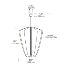 Load image into Gallery viewer, Nyra LED Pendant Light - line drawing.