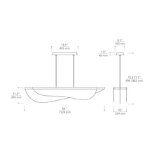 Load image into Gallery viewer, Nyra LED Linear Suspension Light - line drawing.