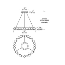 Load image into Gallery viewer, Orbet LED Chandelier - line drawing.