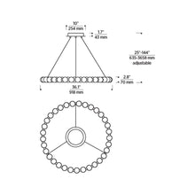 Load image into Gallery viewer, Orbet LED Chandelier - line drawing.